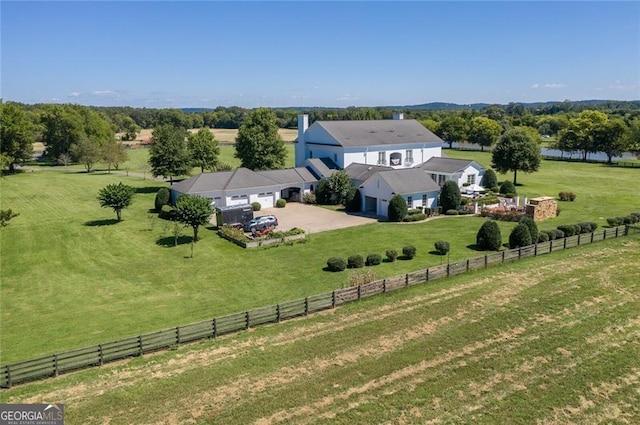 drone / aerial view featuring a rural view