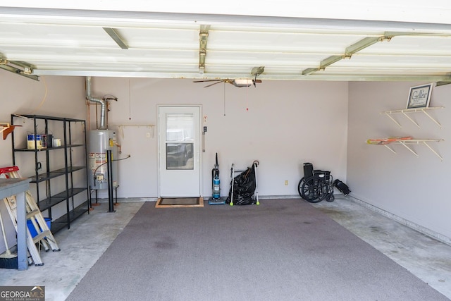 garage featuring gas water heater