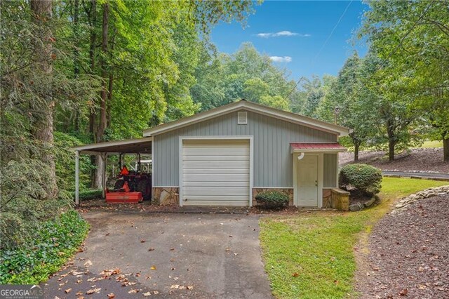 view of garage