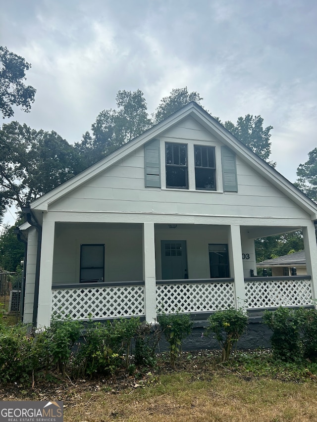 exterior space with a porch