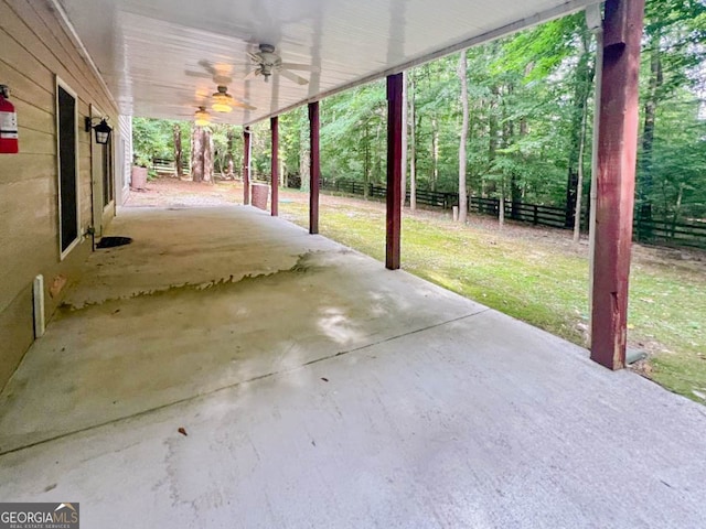 view of patio / terrace with ceiling fan