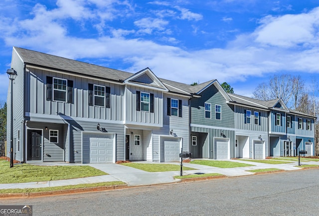 view of property with a garage