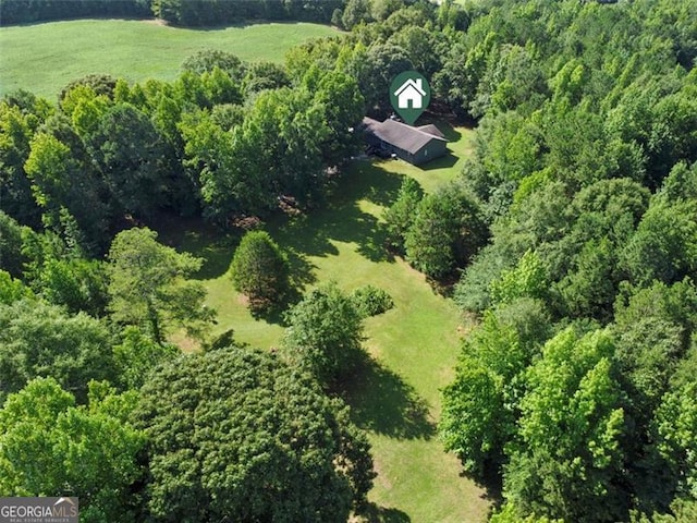 aerial view with a forest view