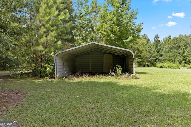 view of outbuilding featuring a carport