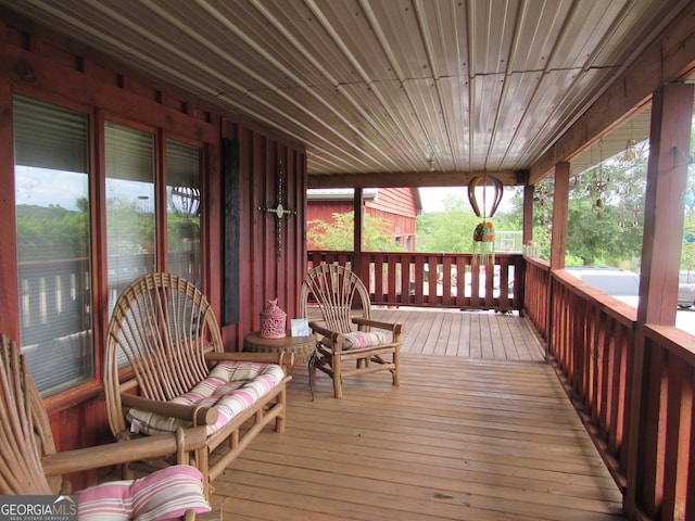 deck with a porch