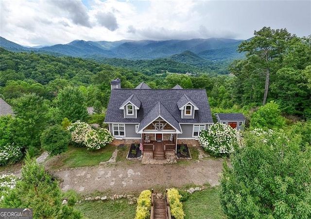 exterior space with a mountain view