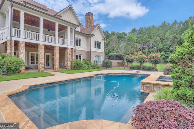 view of pool featuring a patio area