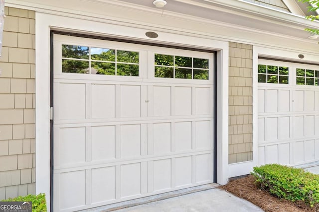 view of garage