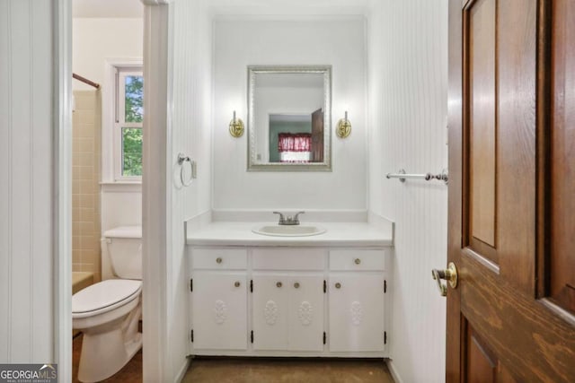 bathroom with vanity and toilet