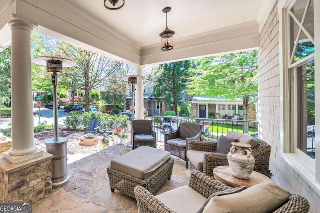 view of patio / terrace featuring an outdoor living space