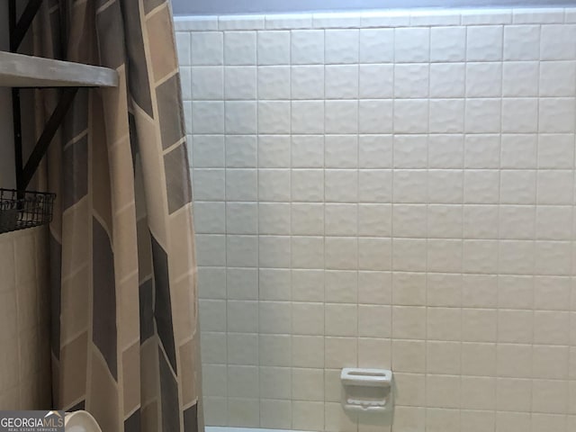 interior details with shower / tub combo