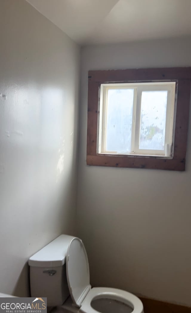 bathroom with toilet and a wealth of natural light