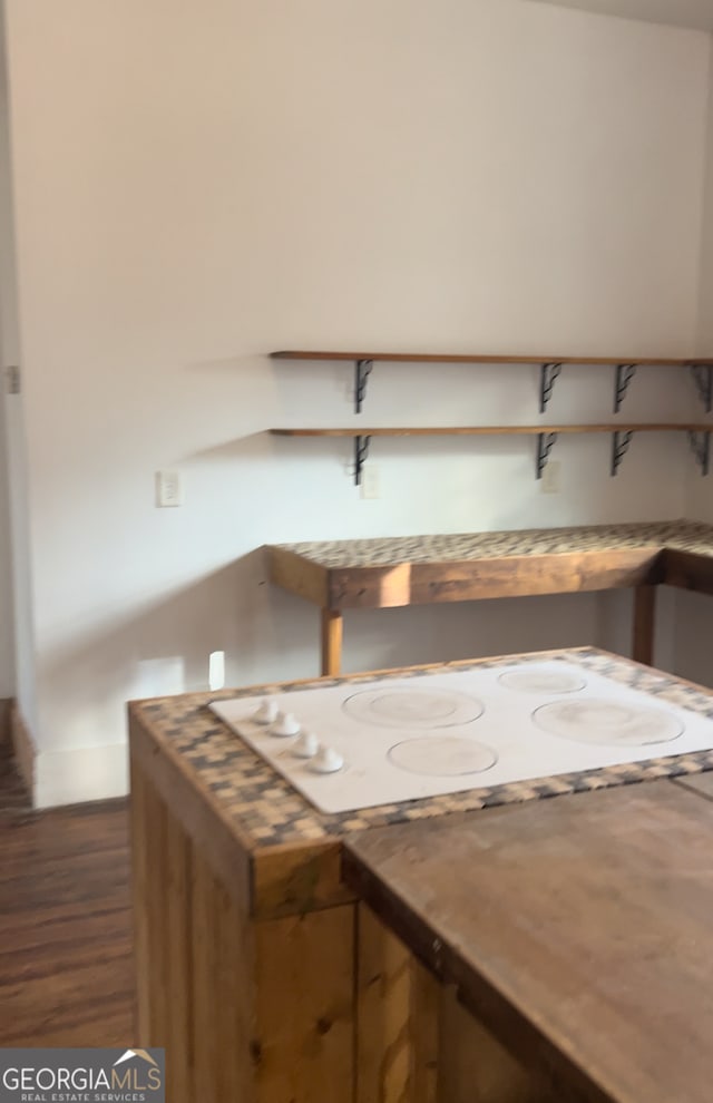 kitchen featuring dark hardwood / wood-style floors