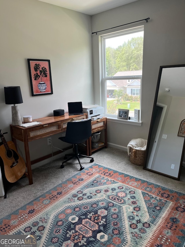 office area with carpet floors