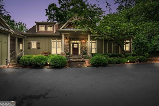 view of craftsman inspired home