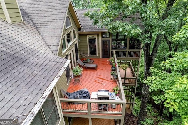 view of wooden deck