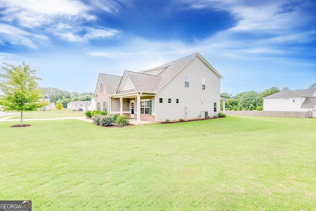 exterior space featuring a lawn