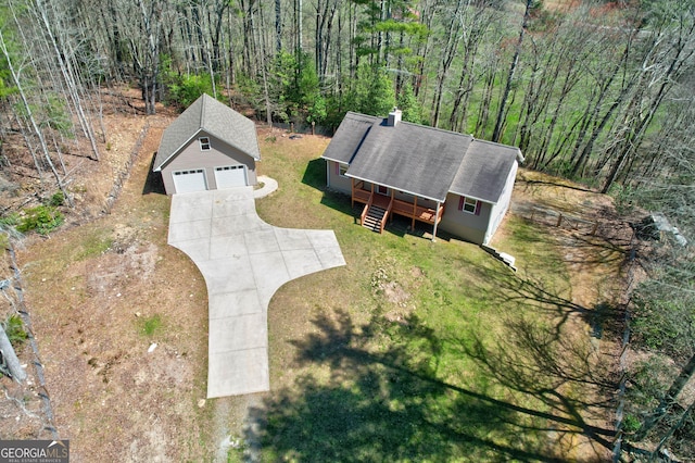 aerial view with a view of trees