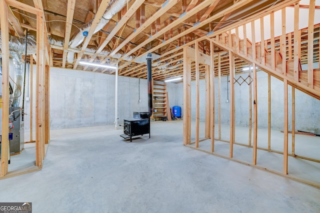 view of unfinished basement