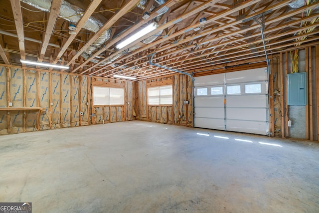 garage featuring electric panel