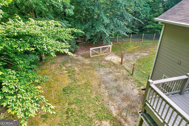 view of yard featuring fence