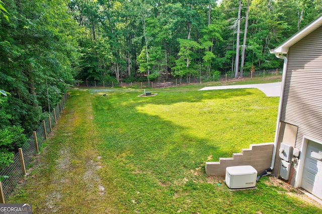 view of yard featuring fence private yard