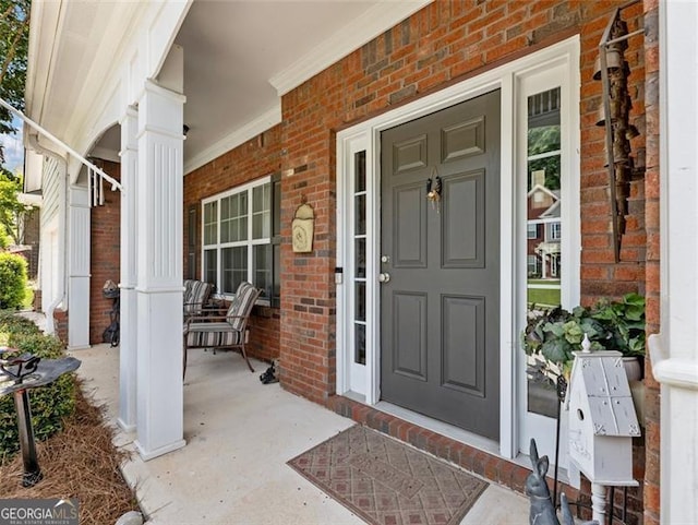 property entrance with a porch