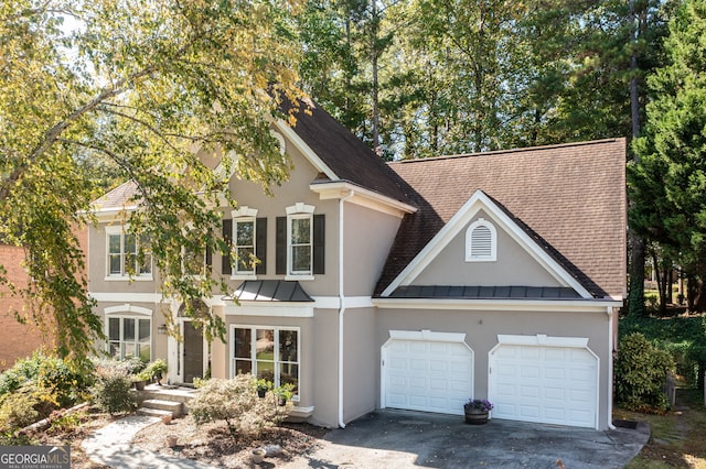 view of front facade with a garage