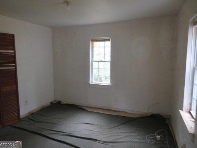 view of spare room