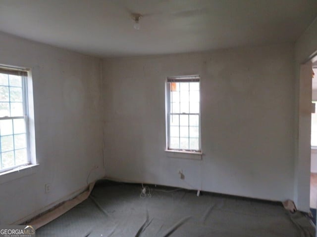 view of spare room