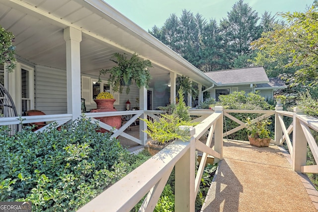 exterior space with covered porch