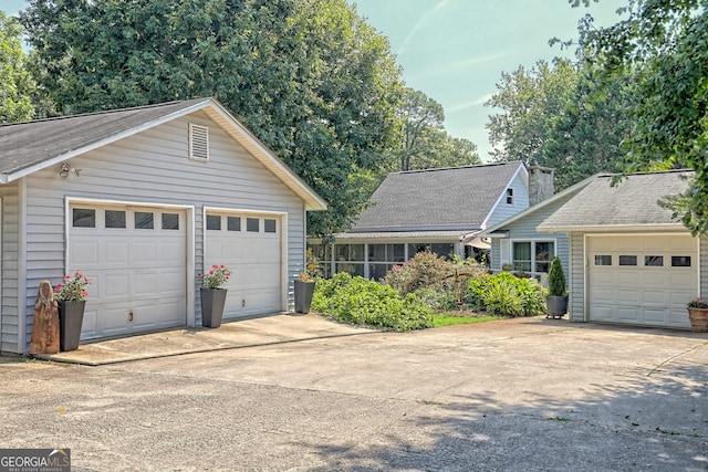 view of garage