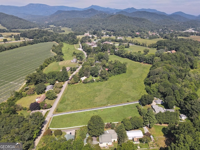 bird's eye view featuring a mountain view