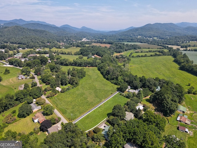 bird's eye view featuring a mountain view