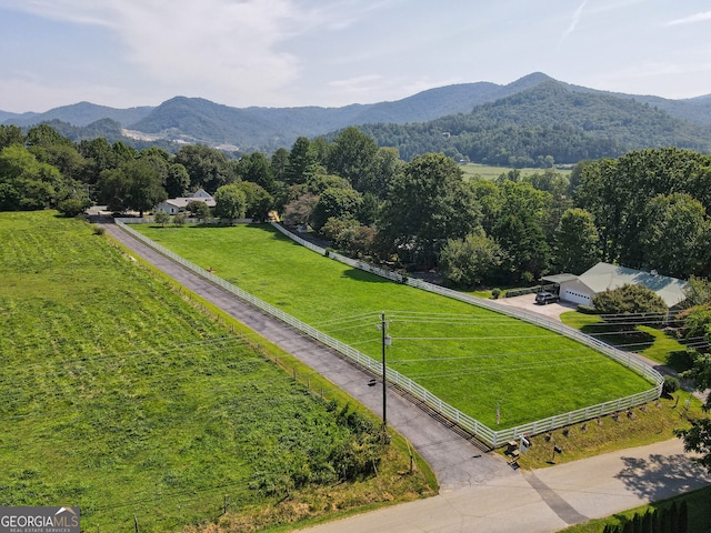 view of mountain feature featuring a rural view