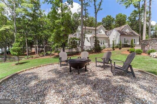 exterior space with a fire pit