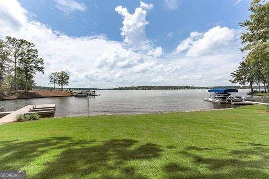 view of water feature featuring a boat dock