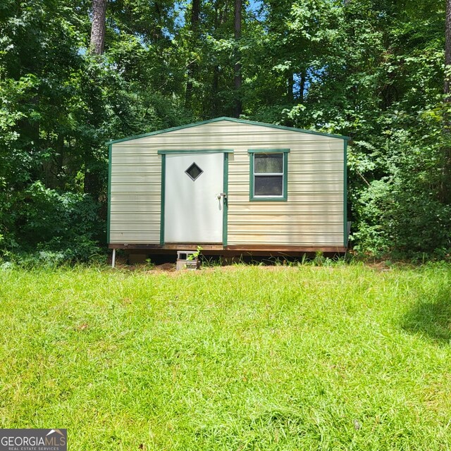 view of shed