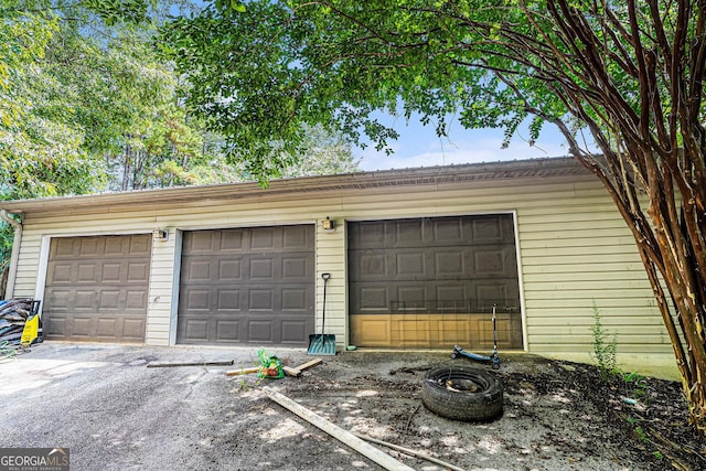 view of garage