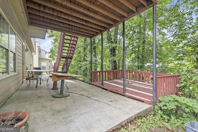 view of patio with a deck