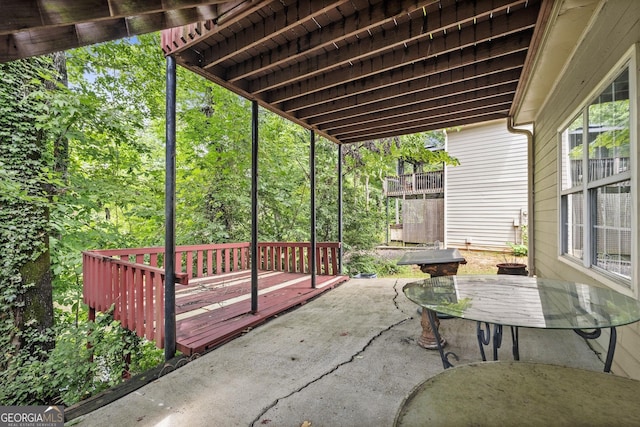 view of patio with a wooden deck