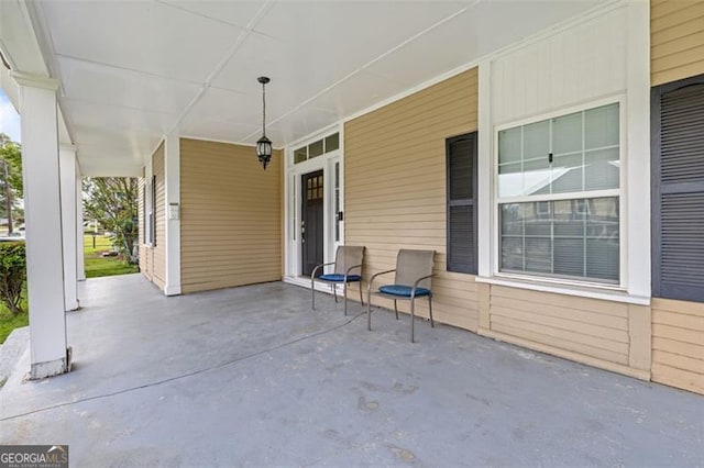 view of patio featuring covered porch