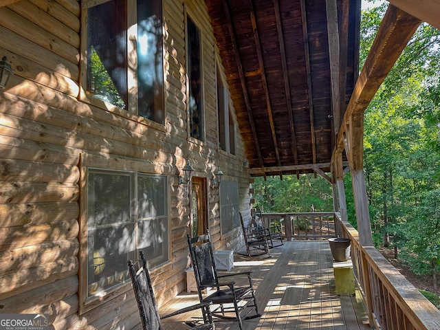 view of wooden deck