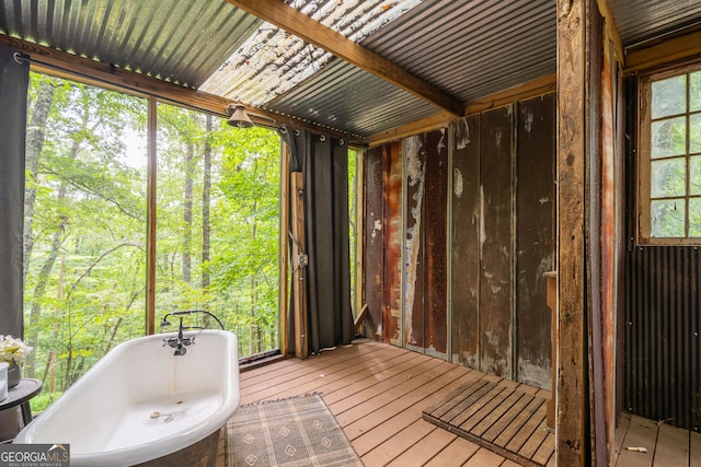 view of unfurnished sunroom