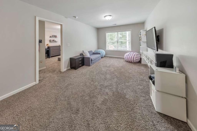 interior space featuring carpet flooring