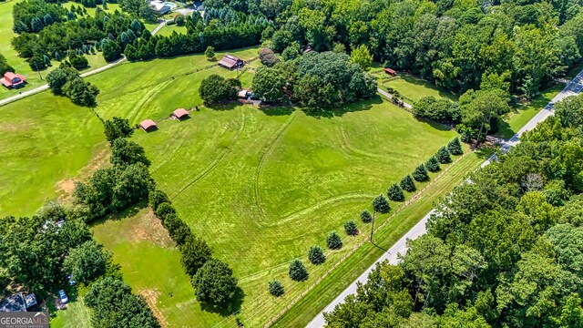 aerial view featuring a rural view