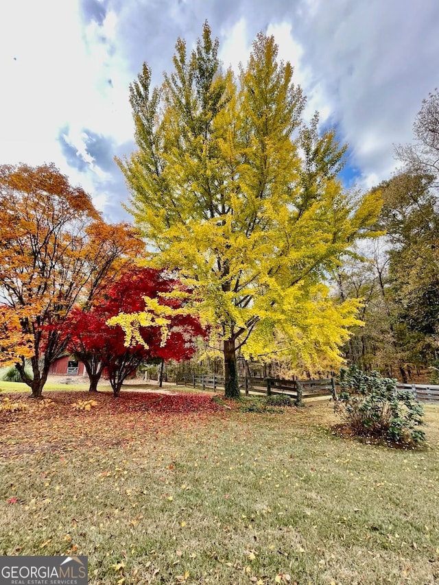 view of yard featuring fence