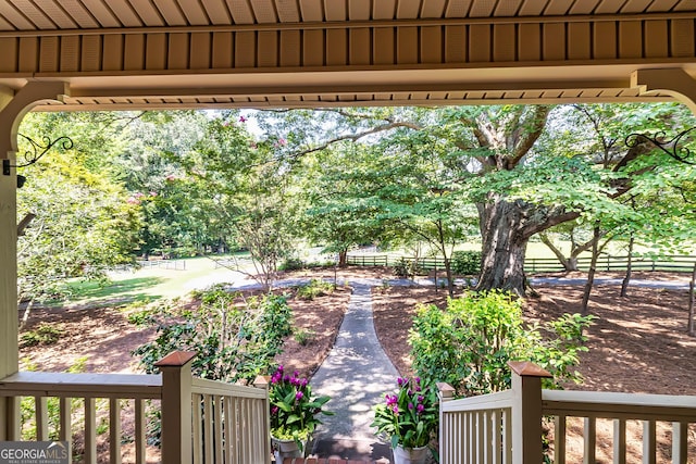 view of yard featuring fence