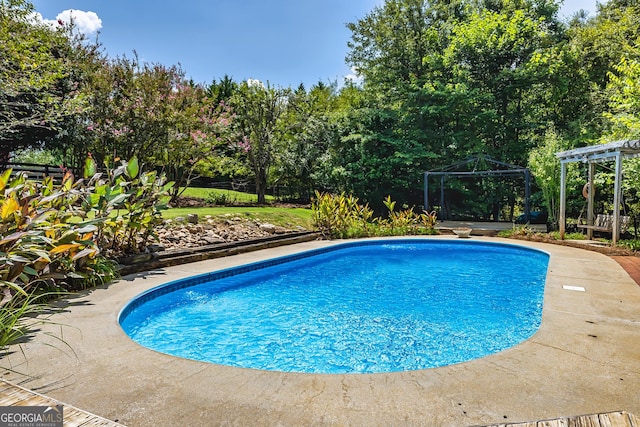 pool featuring a gazebo