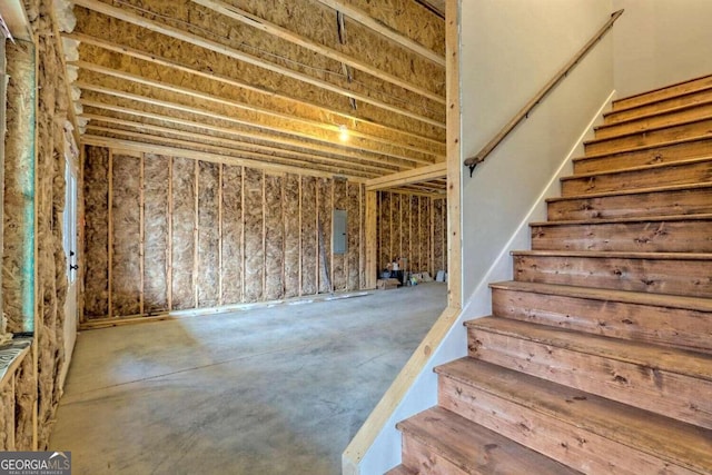 465 Wildflower Rdg, Warne, NC 28909 - below grade area with stairs and electric panel